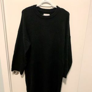 Oak + Fort Black Sweater Dress with Slit